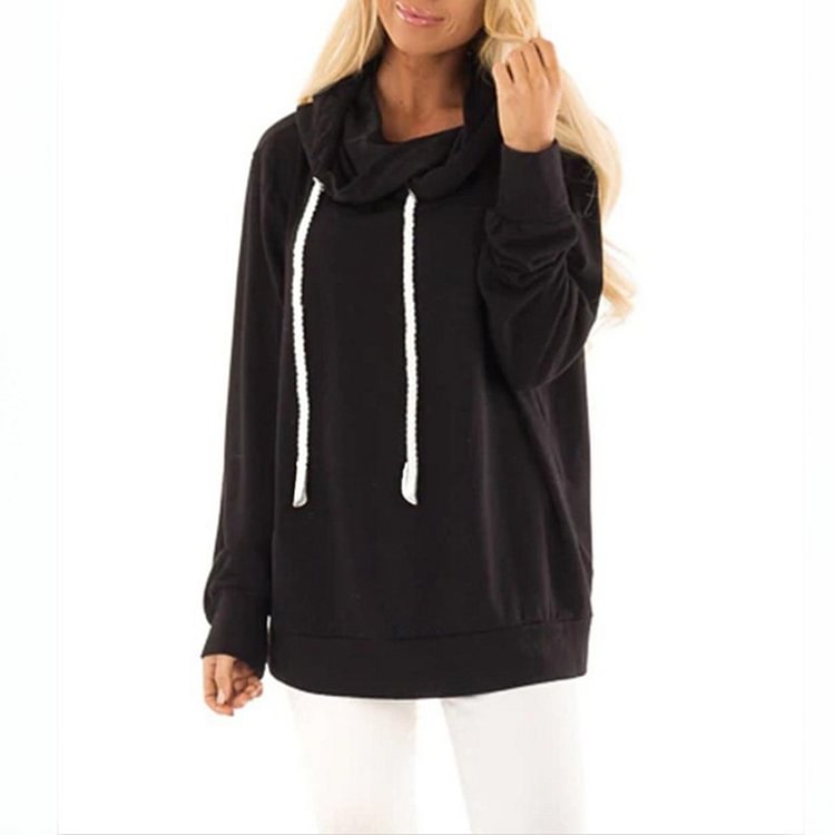 Comstylish Solid Color Loose Casual Hoodie
