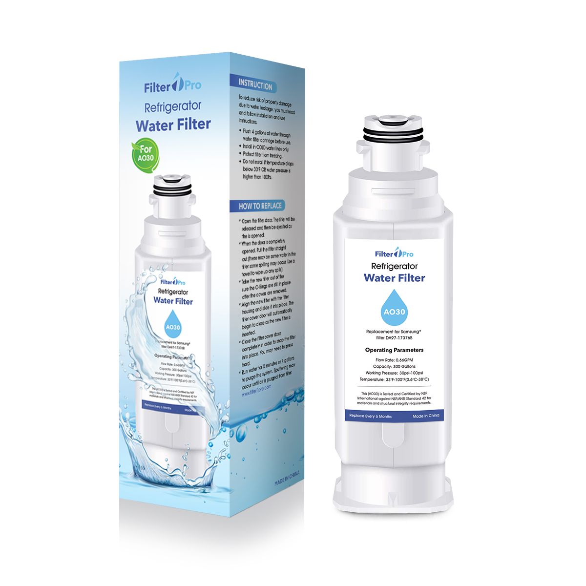 Filter1Pro Refrigerator Water Filter DA9717376B Replacement for Samsung HAFQIN/EXP, DA97