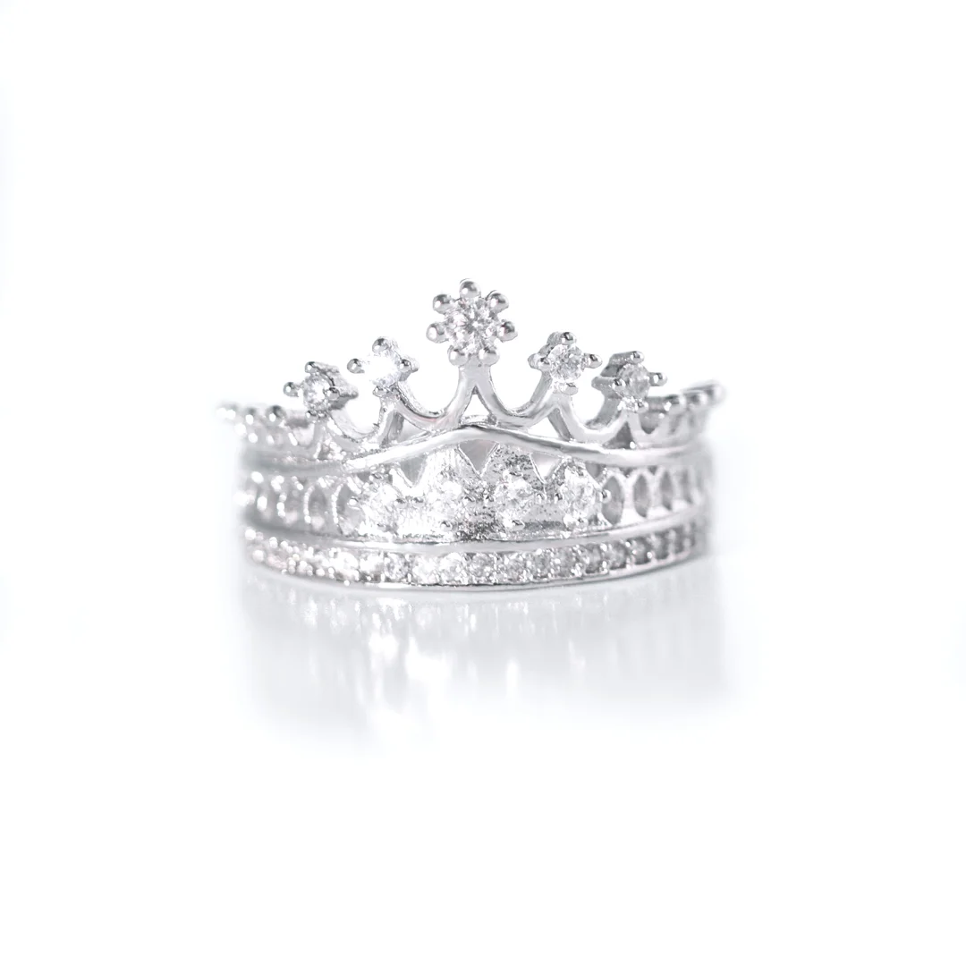 S925 2 in 1 Stack Crown Ring