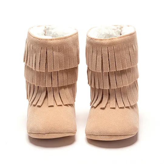 Baby Girls Cute Keep Warm Tassel Mid-calf Boots