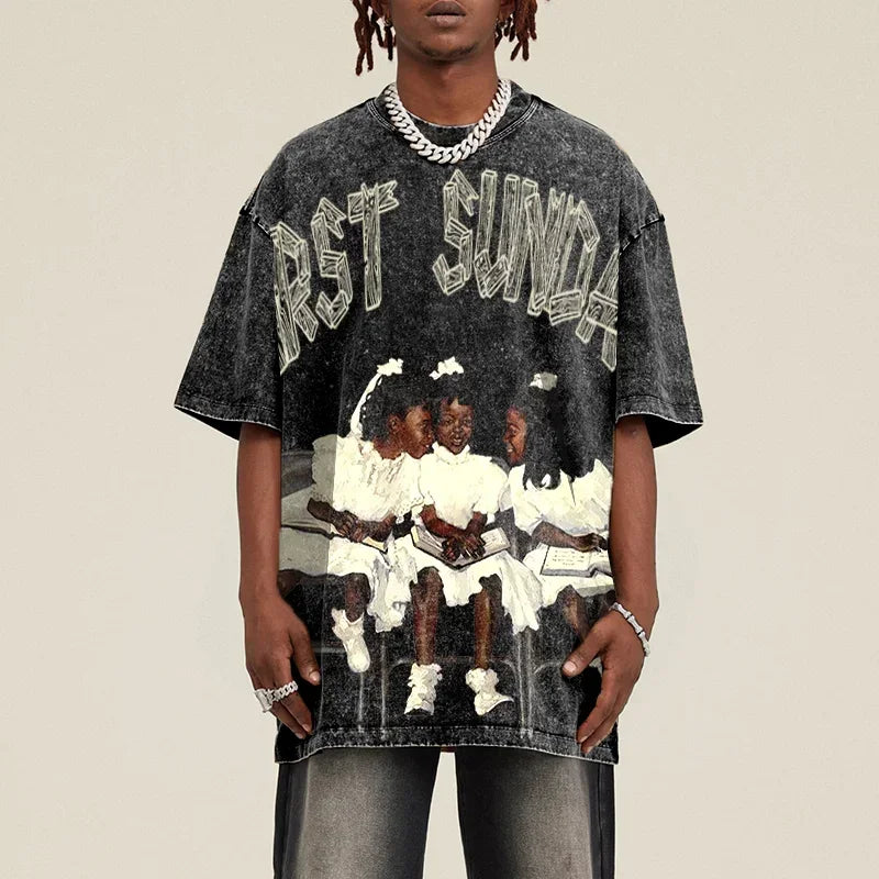 Abebey-Summer harajuku Y2K Street Trend Short-sleeved Hottie