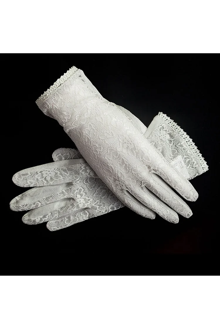 1950s Beige Party Silk Lace Breathable Short Gloves