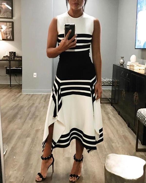 O-Neck Women Summer Dresses Asymmetrical Dresses - Chicaggo