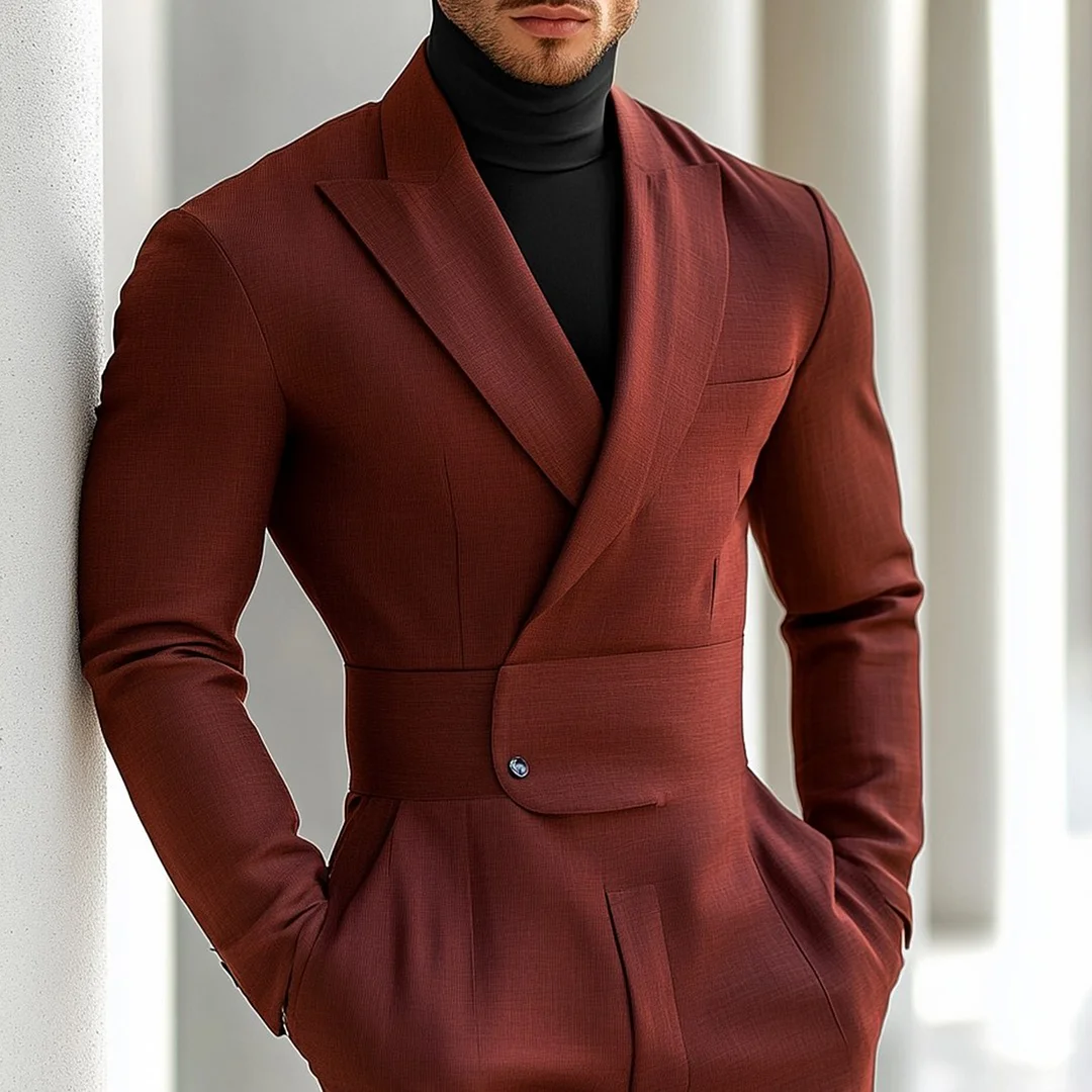 Men's Simple Solid Color Casual Jumpsuit-inspireuse