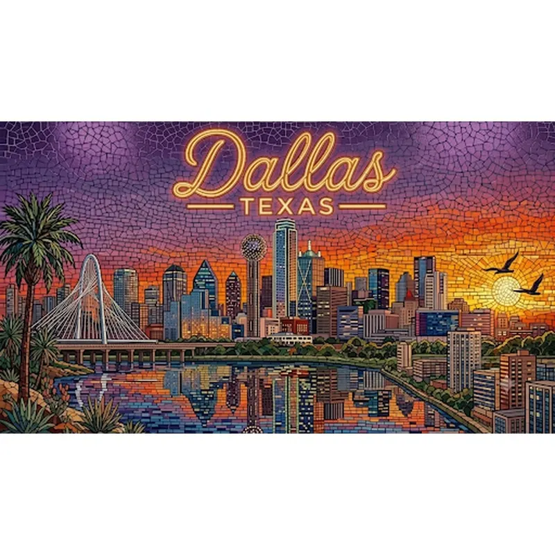 ZenDiamondArt Collaboration |Dallas Skyline Sunset– Partial AB