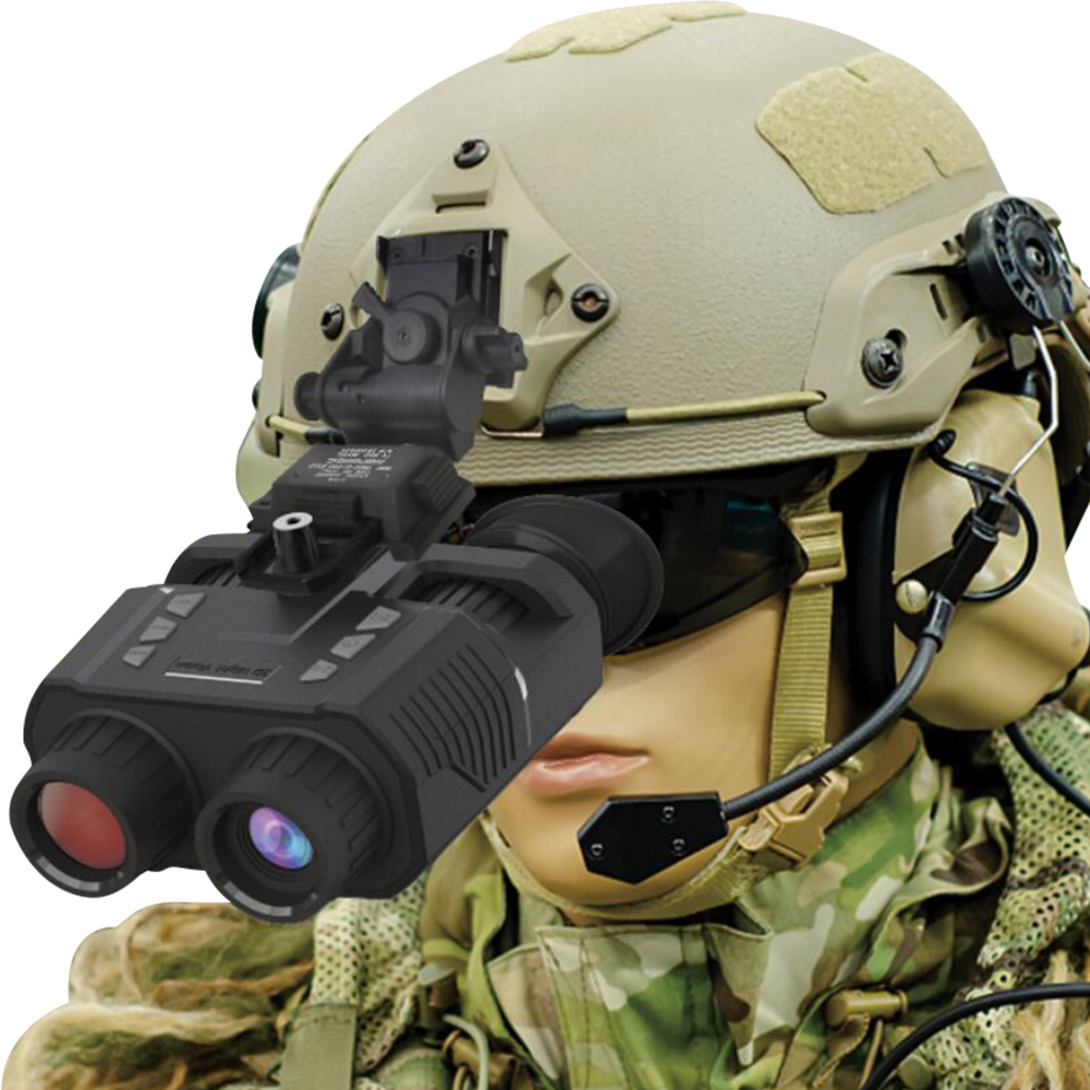 BekinTek 4K 3D Nake Eyes Helmet Mounted Night Vision Binoculars Head Mountable Optics Telescope Rechargeable Infrared Goggles Full Dark Observing 7x IR 8x Digital Zoom 4K Video Record 36M Photo Independent Vision Compensation 4 Color Effect