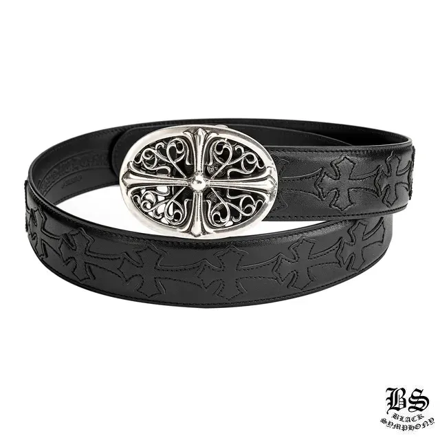 Chrome Hearts】クロムハーツ クロスエンボス レザーベルト
