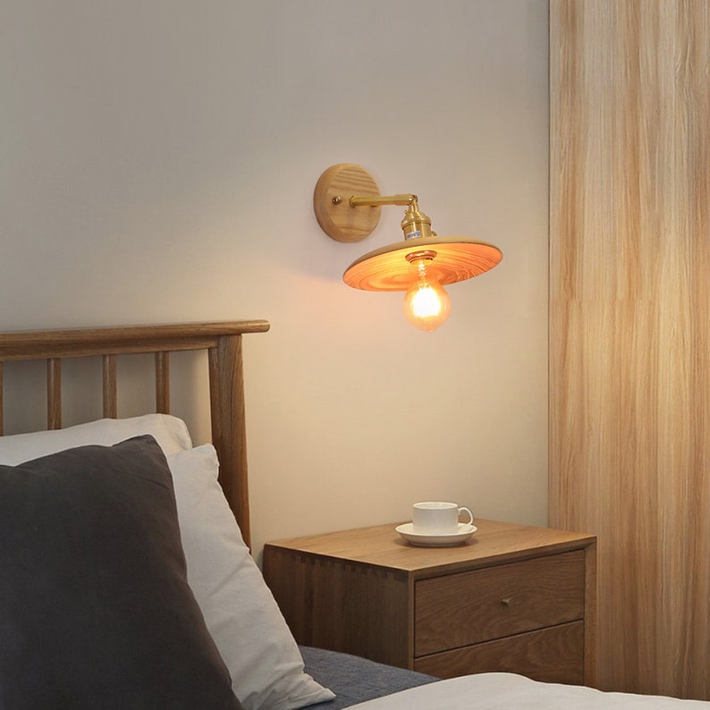 Wooden Wall Light-Wood Pendant Light-Vintage Wall Lamp-Boho Light Fixture