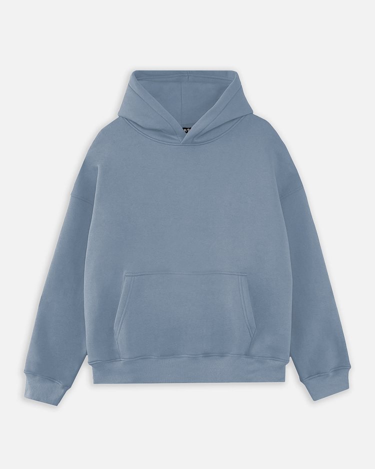 Drop Shoulder Hoodie - Dusty Blue
