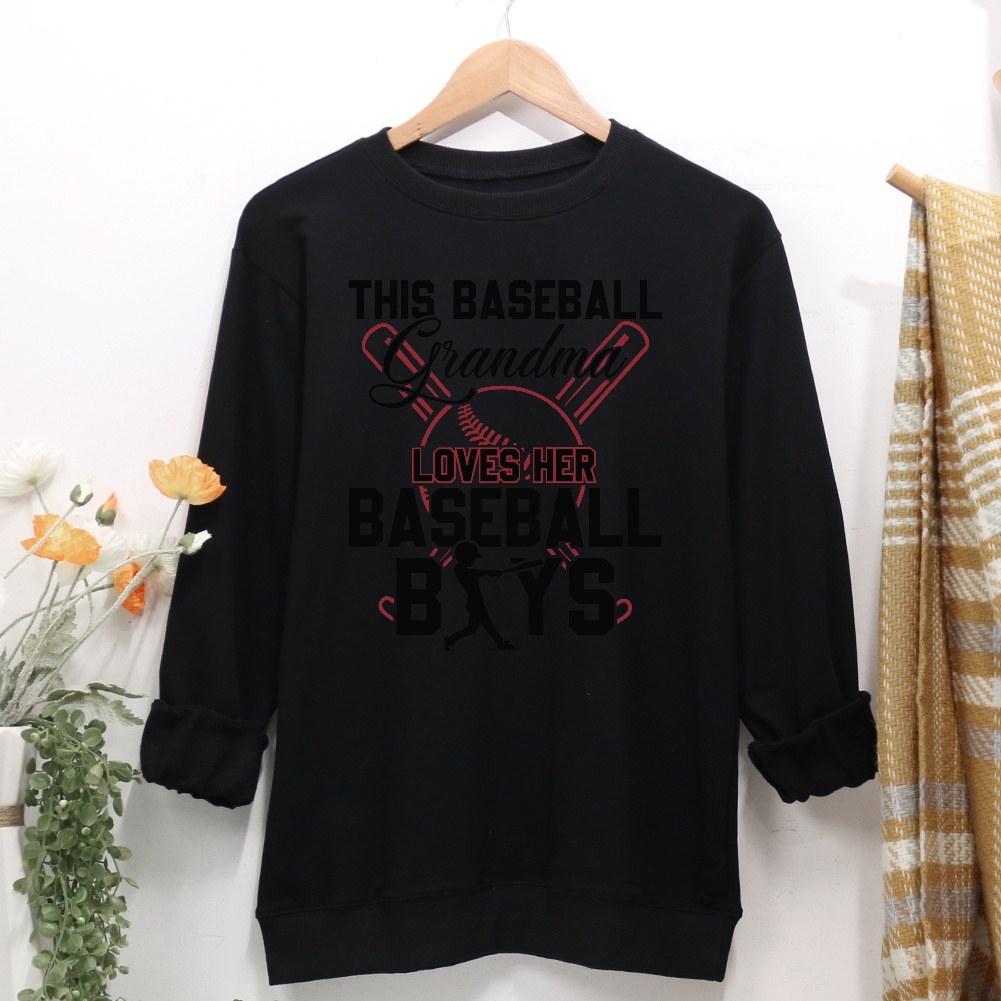 This baseball grandma loves her baseball boys Women Casual Sweatshirt-Guru-buzz