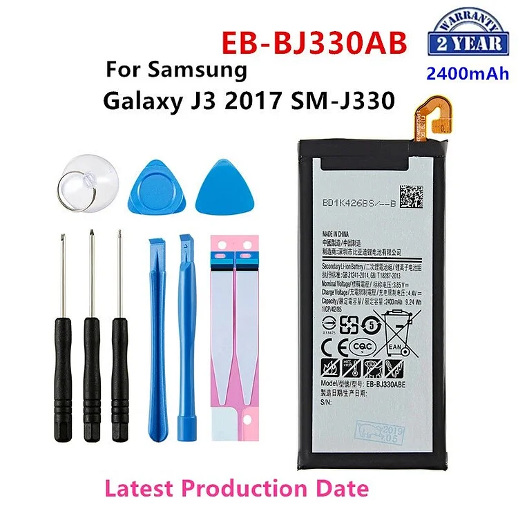 Brand New EB-BJ330ABE 2400mAh Battery for Samsung Galaxy J3 2017 SM-J330 J3300 SM-J3300 SM-J330F J330FN J330G J330L +Tools