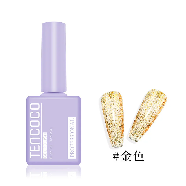 Luxury Gold and Silver Platinum Flash Foil Gold Armor Nail Polish