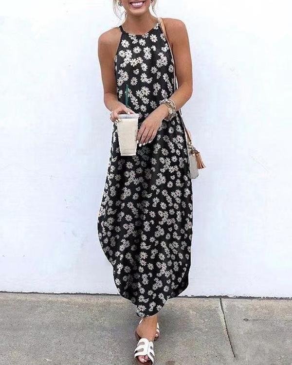 floral printed sleeveless maxi dress p591091