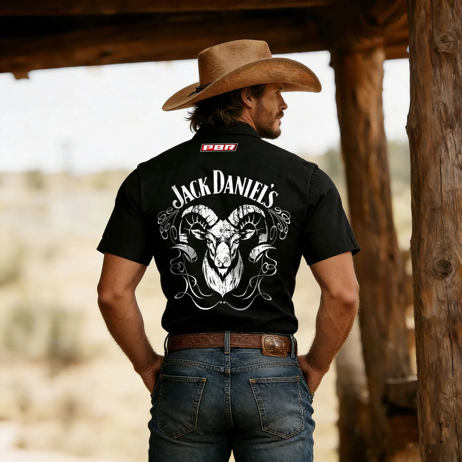 Men's Western-style Short-sleeved Shirt With And Front Pocket