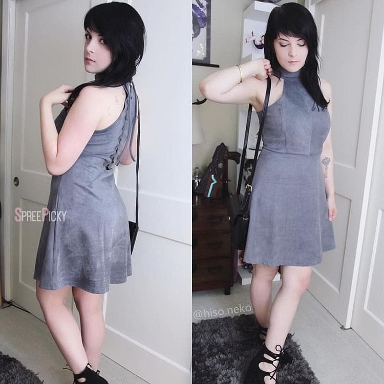 Grey Elegant Backless Dress SP179282
