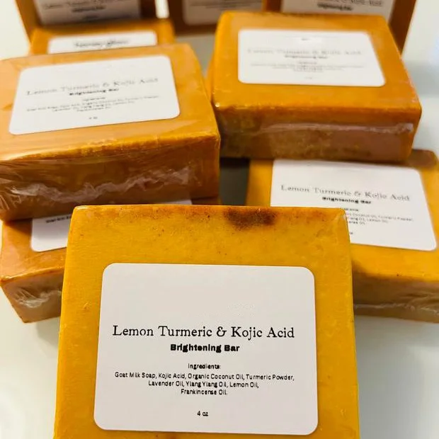 Lemon Turmeric & Kojic Acid Brighetning Soap （3pcs）