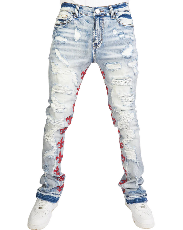 Barkley 501 Embroidery Stacked Jeans