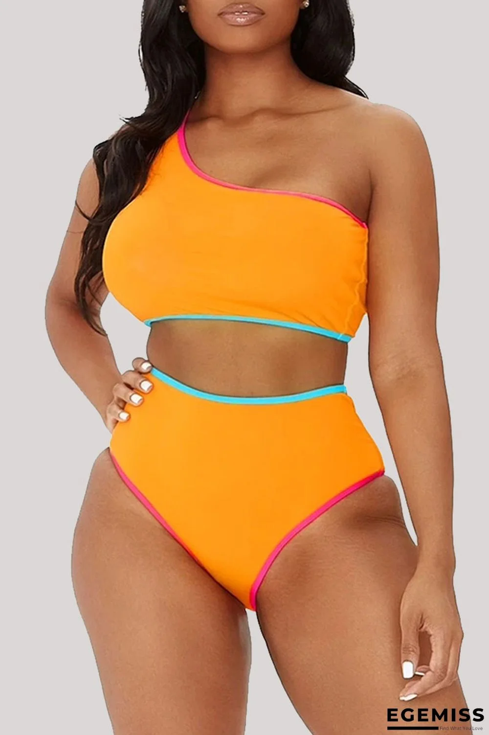 Orange Fashion Sexy Solid Patchwork Backless Swimwears (With Paddings) | EGEMISS