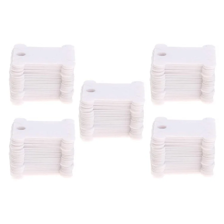 Plastic Floss Thread Bobbins Cross Stitch Sewing Line Holder (100pcs White)