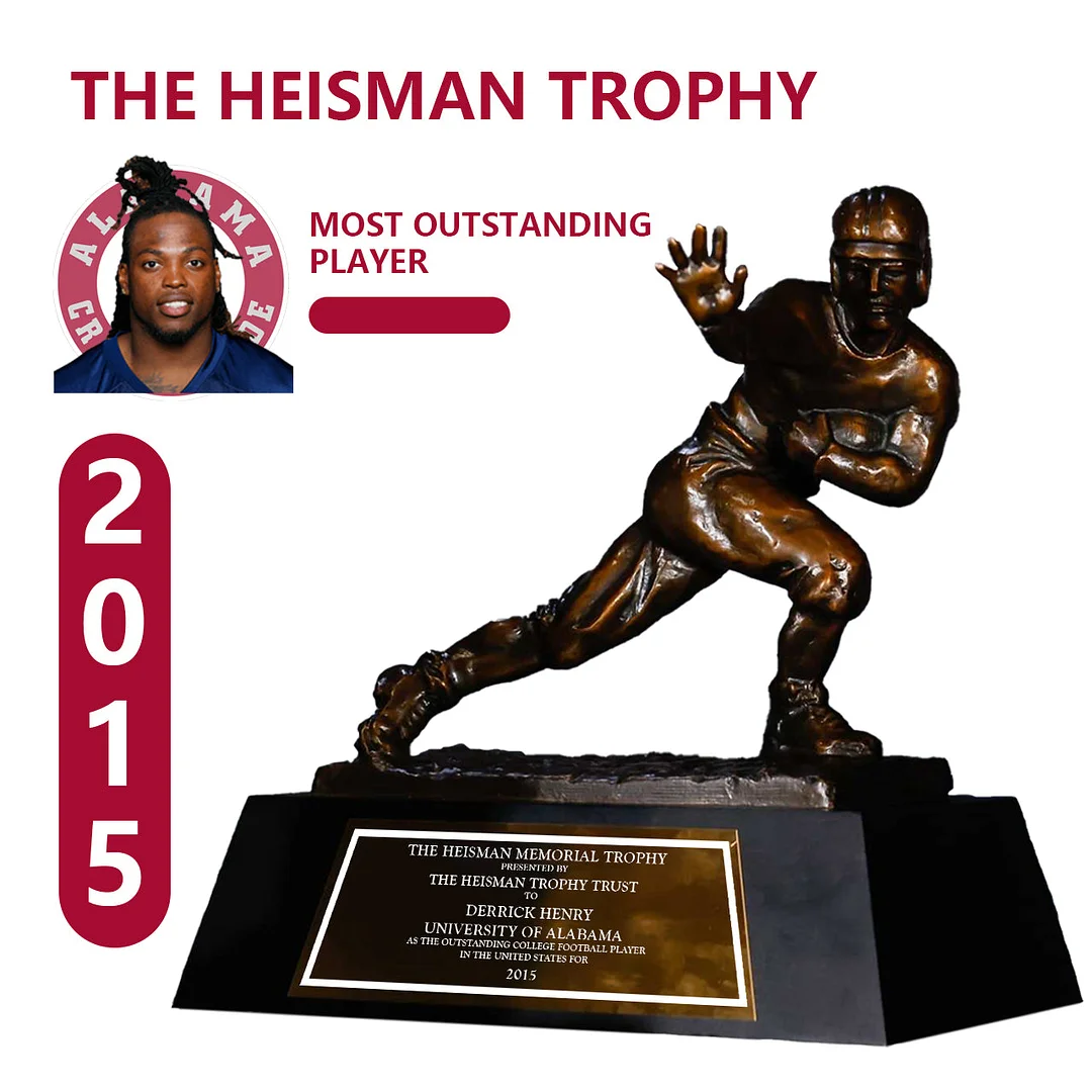 2015 Alabama Crimson Tide Derrick Lamar Henry Jr. NCAA Heisman Trophy