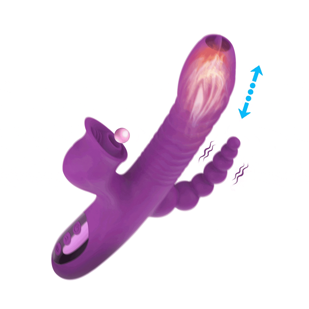 Cactus 5-in-1 Heating Retractable Swing Suction Tongue-licking Vibrator Rosetoy Official