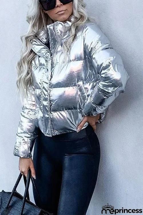 Silver Puffer Jacket