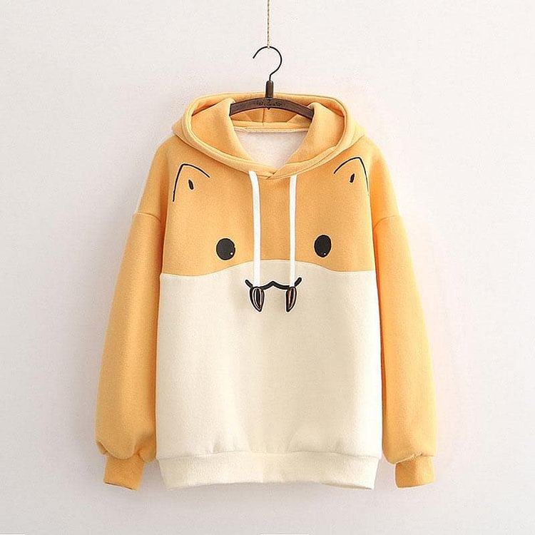 Hamster Print Color Block Hoodie SP15691