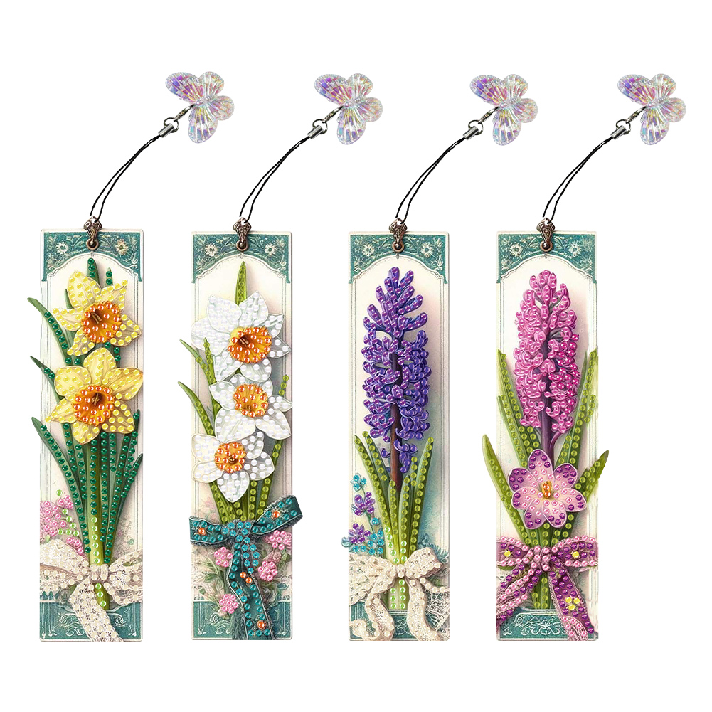 4Pcs Bouquet - 5D DIY Craft Bookmark