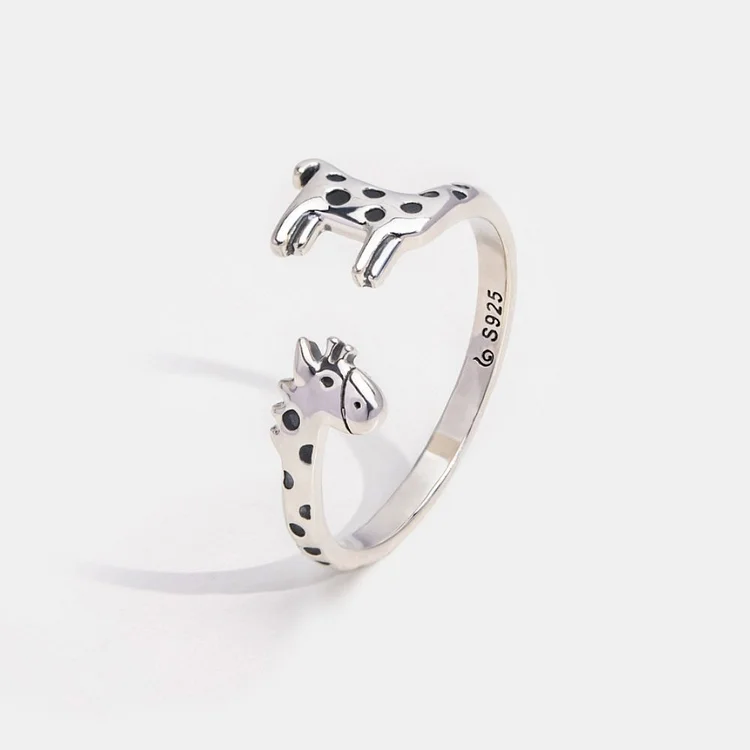 925 Sterling Silver Giraffe Ring