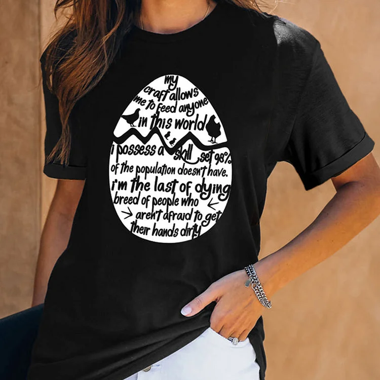 Easter Egg Print T-Shirt