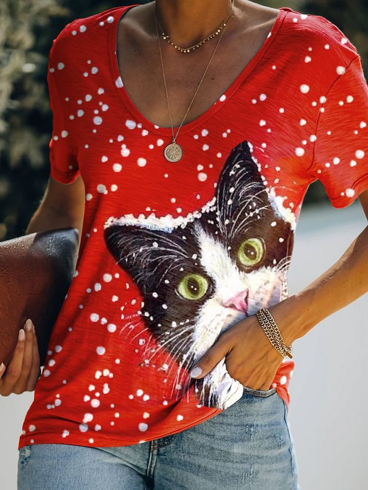 Bestdealfriday Christmas CaT-Shirts Tops