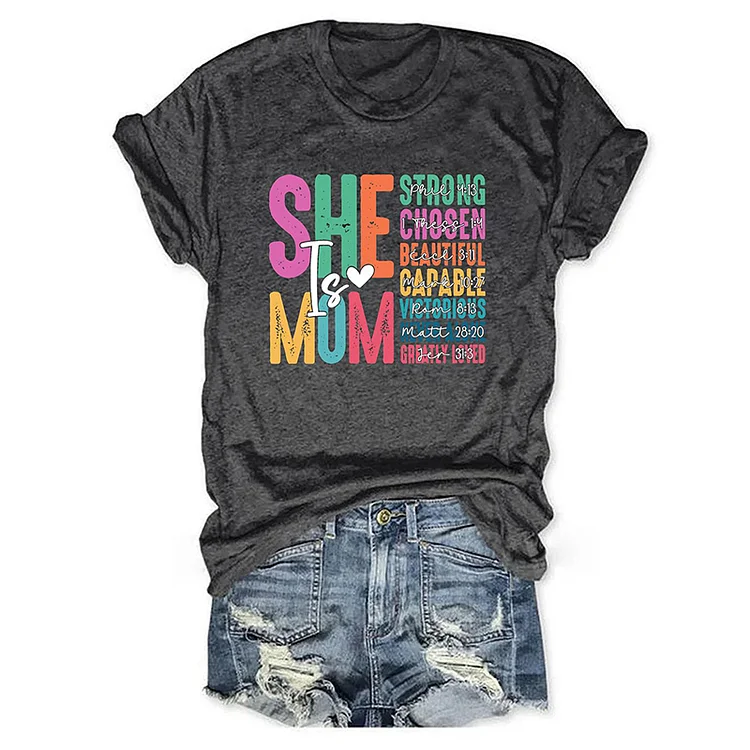 Comstylish She Is Mom Casual T-Shirt