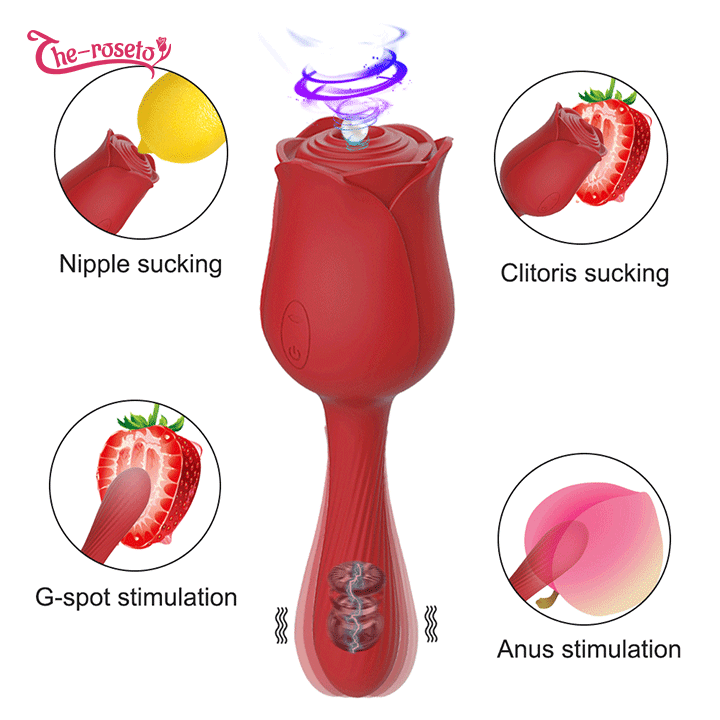 2in1 Rose Toy Sucking Clitoral G-spot Vibrator