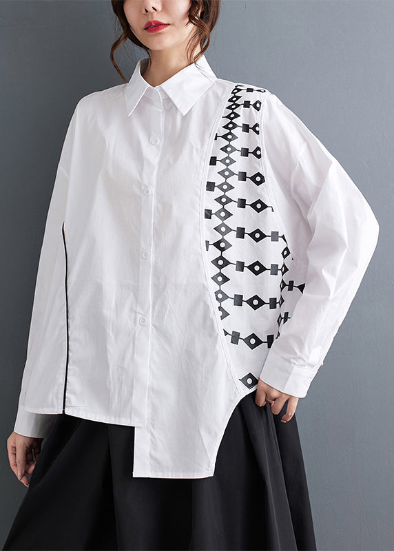Jacquard White Button Cotton Shirts And Pants Sets 2 Pieces Long Sleeve BB070