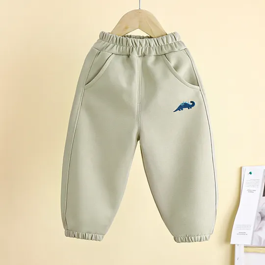 【12M-7Y】Boys' Dinosaur Embroidered Casual Sweatpants