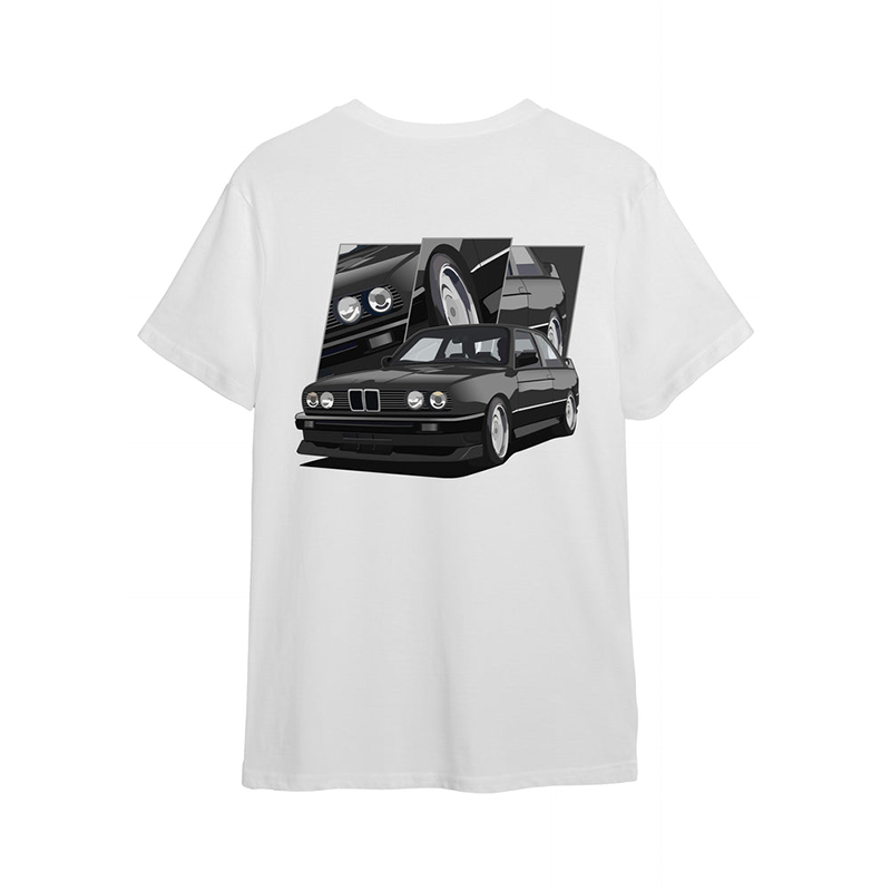 Black M3 E30 Men's Oversized T-shirts - Devcarry