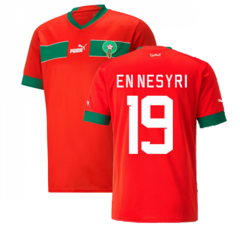 Morocco Youssef En-Nesyri 19 Home Shirt Kit World Cup 2022