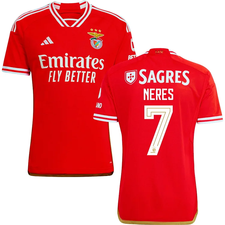 SL Benfica David Neres 7 Home Shirt Kit 2023-2024