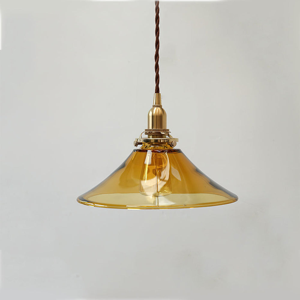 Single Head Retro Brown Glass Pendant Light