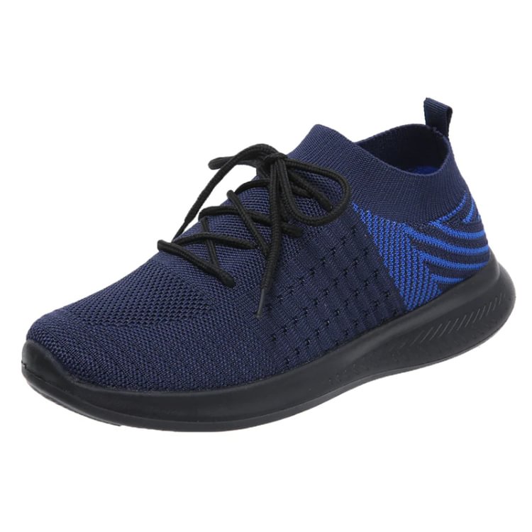 Lace-Up Slip-On Fly Knit Shoes