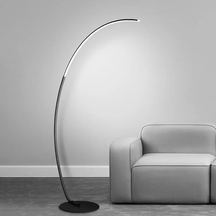Modern Tall Black Arc Floor Lamp with Remote Control