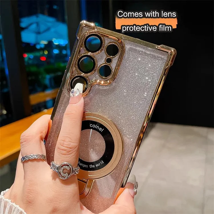 Suitable for Samsung series electroplated magnetic holder mobile phone case