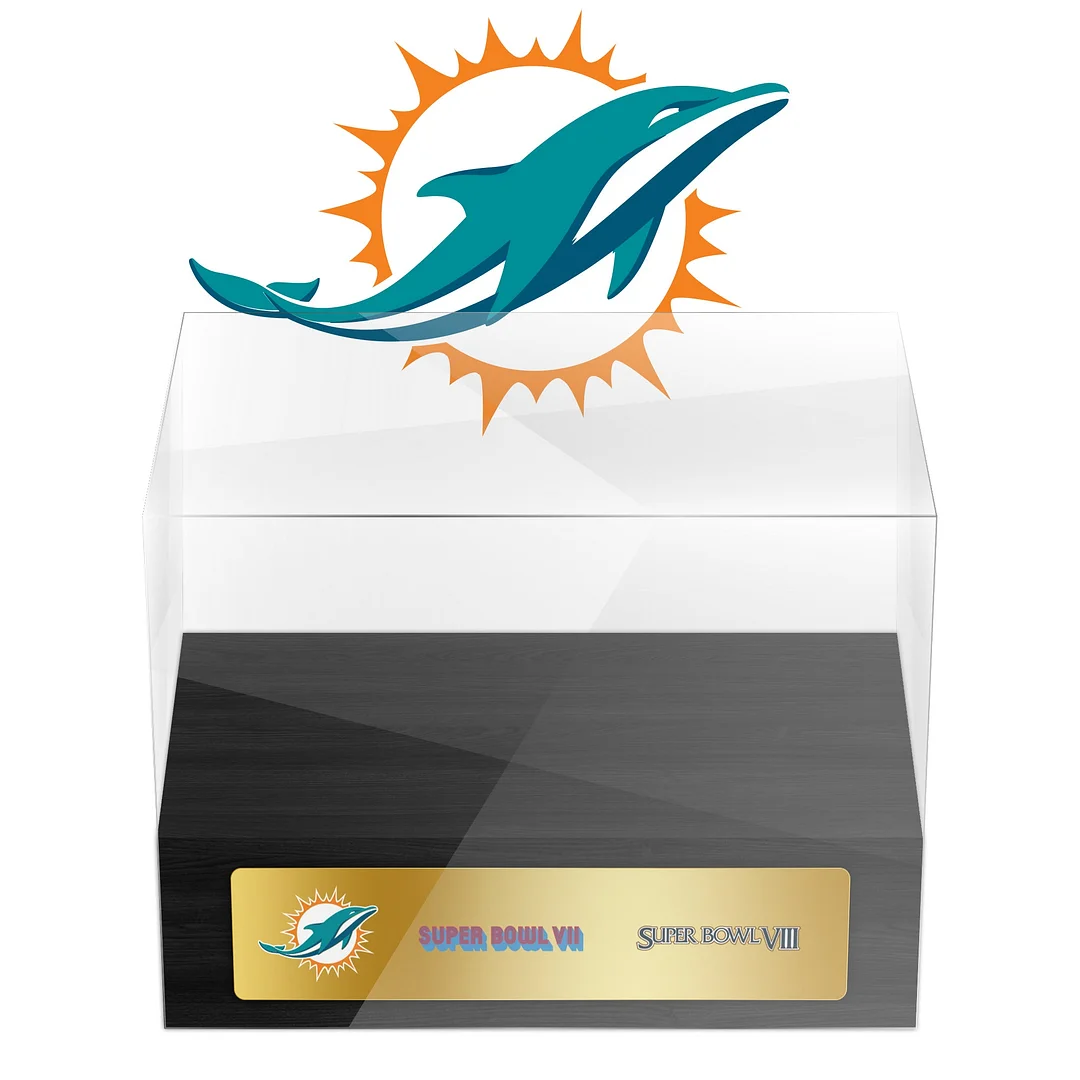 Miami Dolphins Super Bowl Championship Trophy Ring Display Case