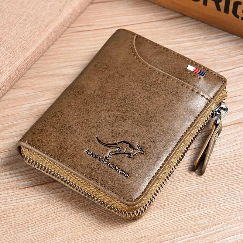 Men Wallet Zipper PU leather Purse ( RFID PROTECTED )
