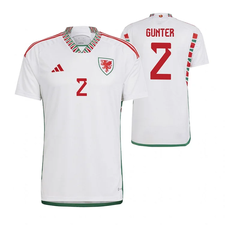 Wales Chris Gunter 2 Away Shirt Kit World Cup 2022