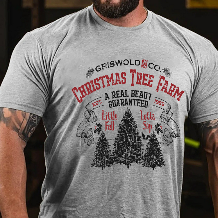 Griswold Co. Christmas Tree Farm A Real Beaut Guaranteed Est. 1989 Funny Men's T-shirt