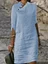 Cgacest Spring Summer Casual Loose Dress 2025 Women Button Neck Design Half Sleeve Midi Dresses For Women Elegant Beach Party Dresses