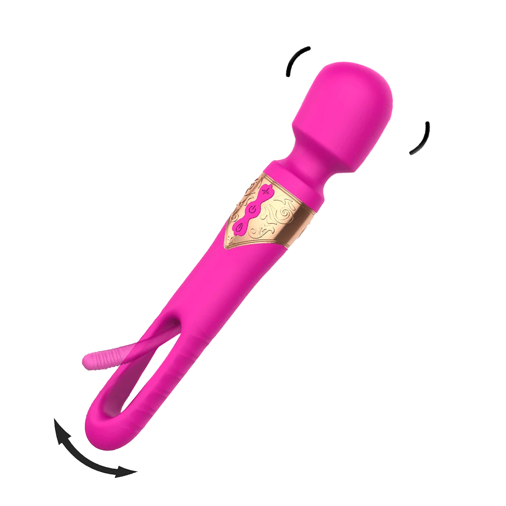 Ellie Flicker 2-in-1 Finger-slapping Wand Vibrator - Rose Toy
