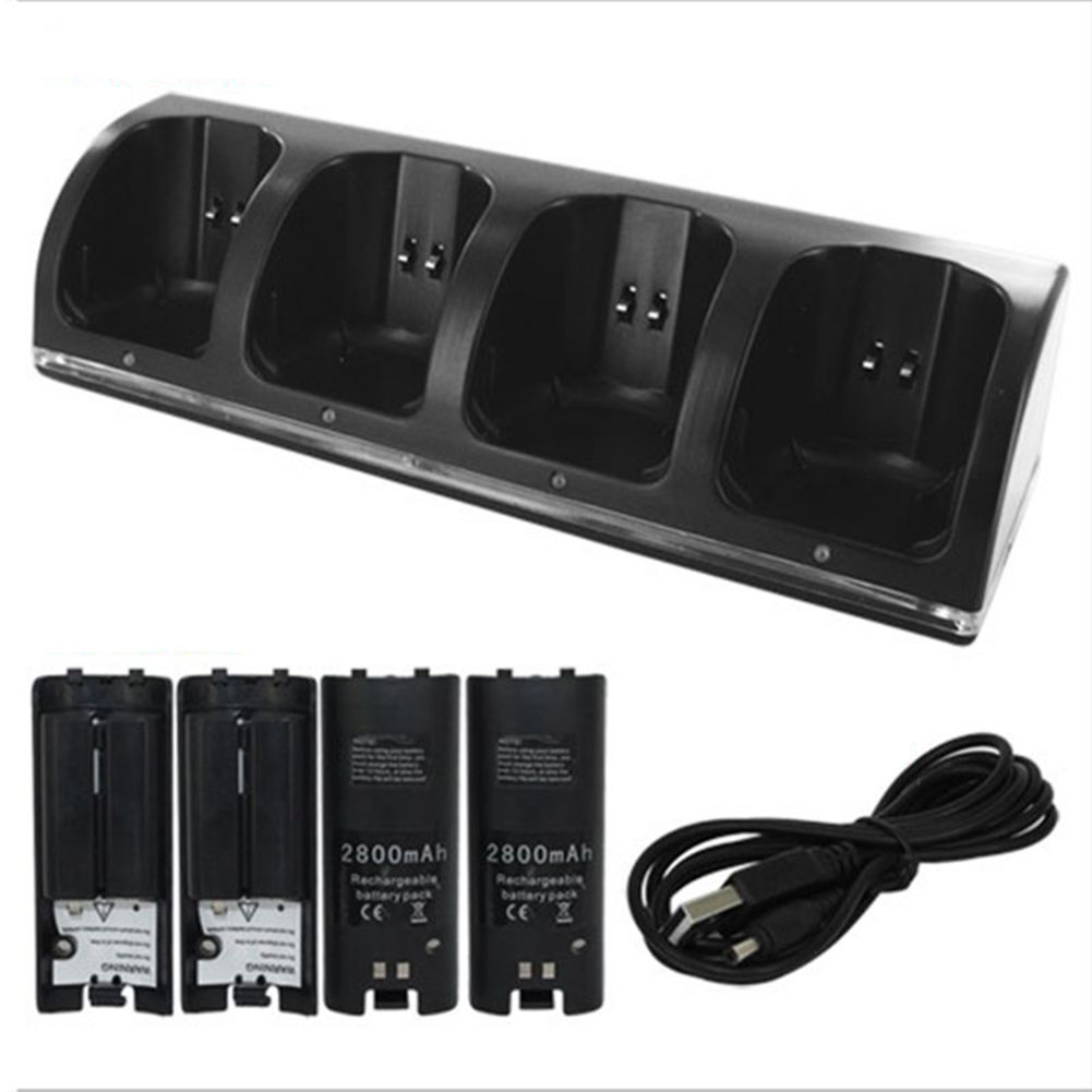 4 Port Charger Stand Charging Dock Station w/USB Cable for WII Game Console, Black, 501 Original
4 Port Charger Stand Charging Dock Station w/USB Cable for WII Game Console, Black, 501 Original