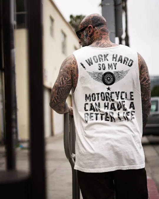 I Work Hard So My Motorcycle Can Have A Better Life Men's Tank - Devcarry